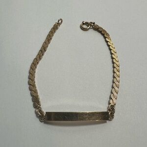 Vintage 12K Gold Filled Birks Curb Link Identification ID Bracelet Estate 7 Inch